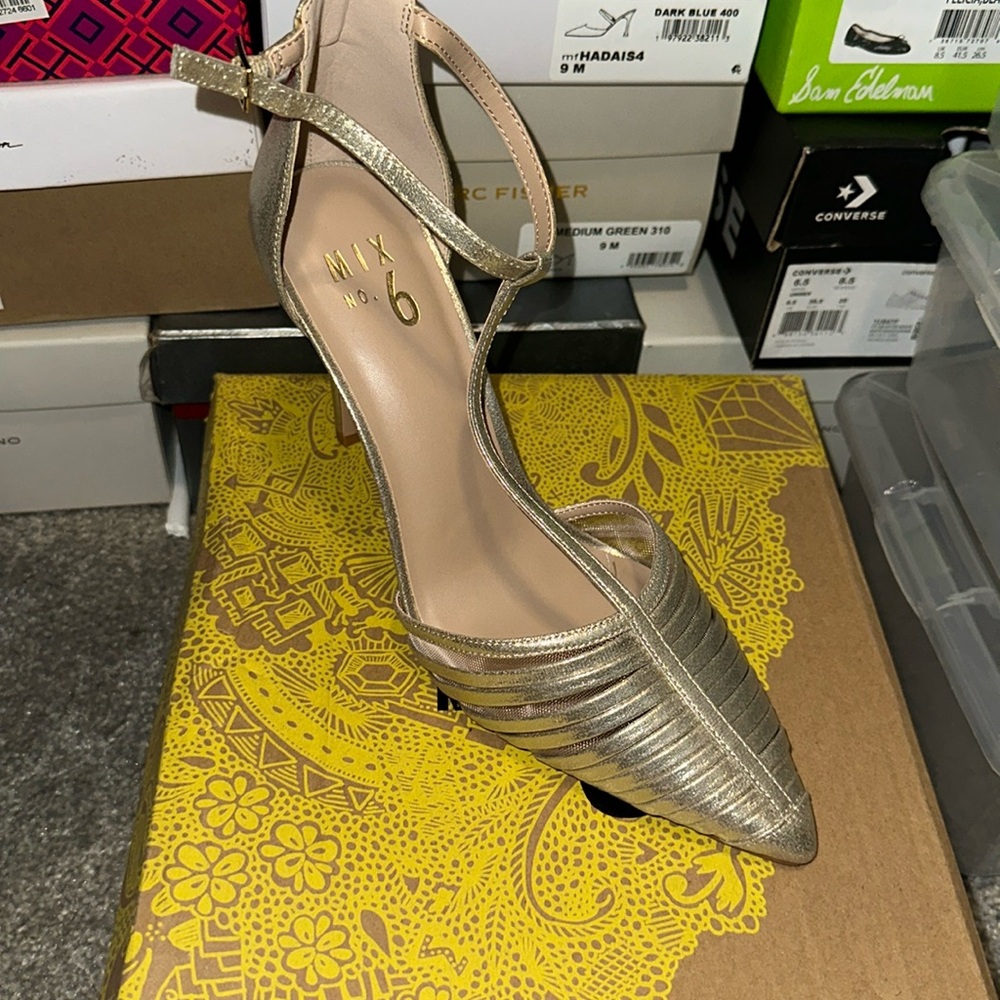 Mix No. 6 light gold heel sandals - Brand New